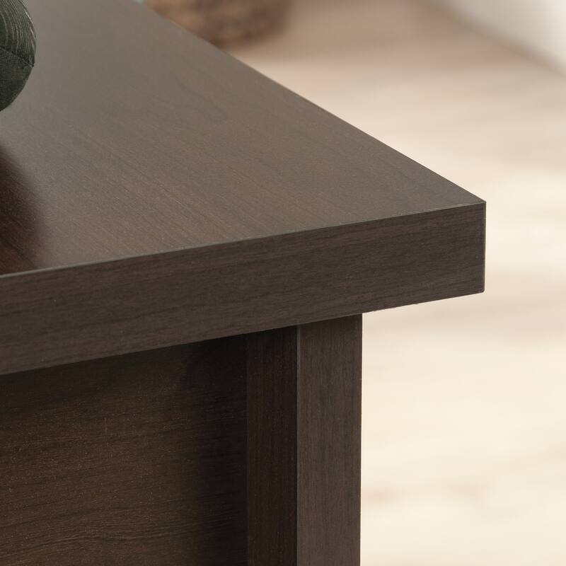 Wood L-Shaped Desk with Durable Surface, Brown