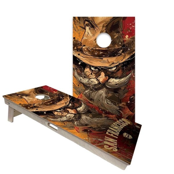 slide 2 of 6, San Francisco 49ers Regulation 2x4 Cornhole Board Set All-Weather - Include Carrying Case