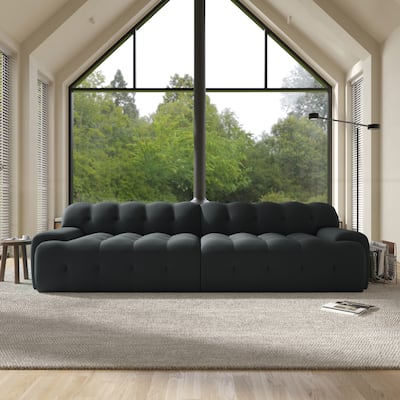 102.4" Cloud Sofa Couch，3-seater Upholstered 3D Textile Material Sectional Sofa For Living Room, Apartment