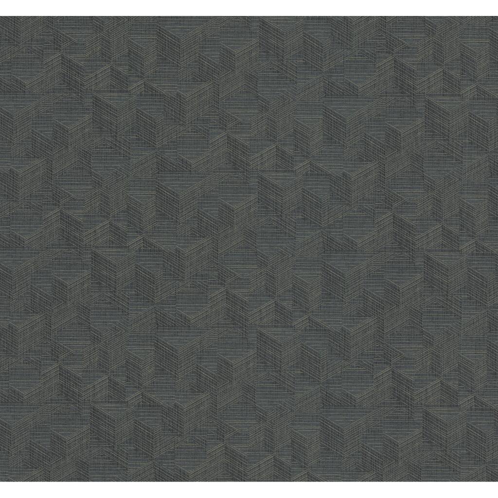 Warner Naila Denim Geo Weave Wallpaper