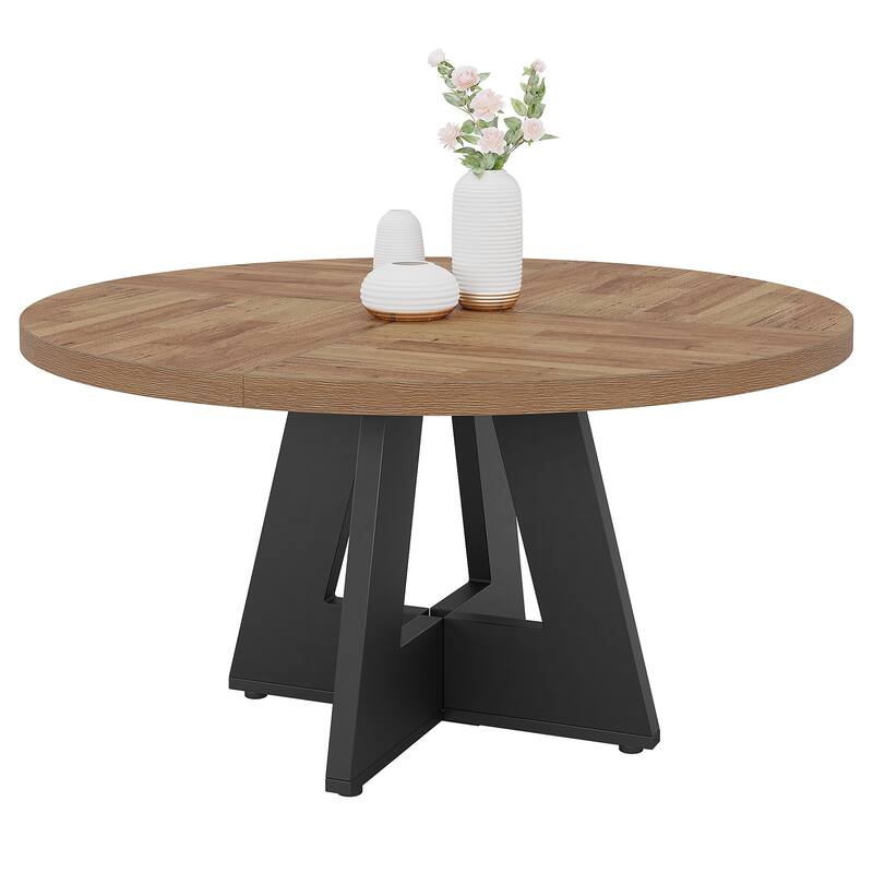 Round Dining Table Wood Kitchen Table 47" Dinning Room Tables
