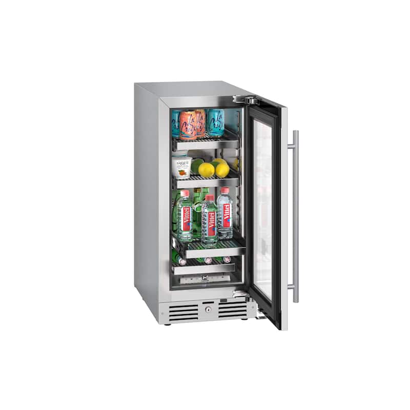 Landmark 15 Inch Wide 63 Can Capacity Beverage Cooler with alternating
