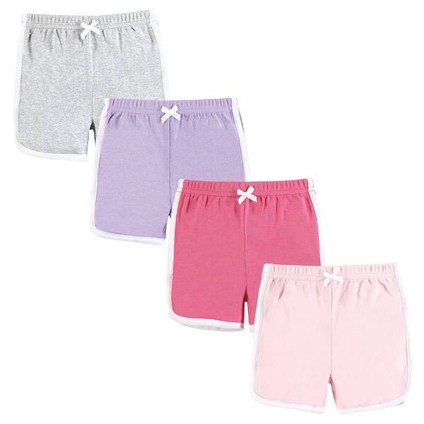 slide 1 of 1, Hudson Baby Girl Shorts Bottoms 4-Pack, Pink Lilac Pink Lilac - 2T