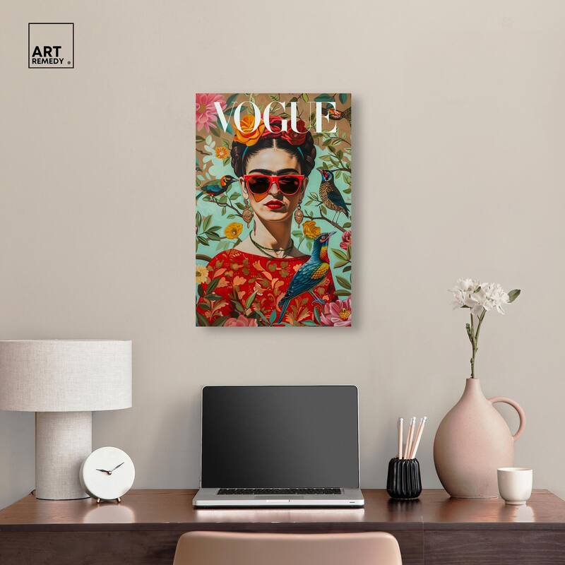 Birds and Icon Floral Canvas by Art Remedy, Gallery Wrapped
