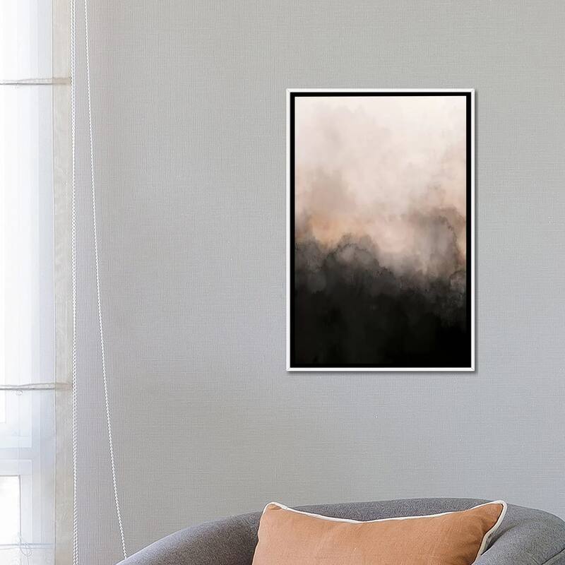 iCanvas "Nude & Black Watercolour" by Pixy Paper Framed