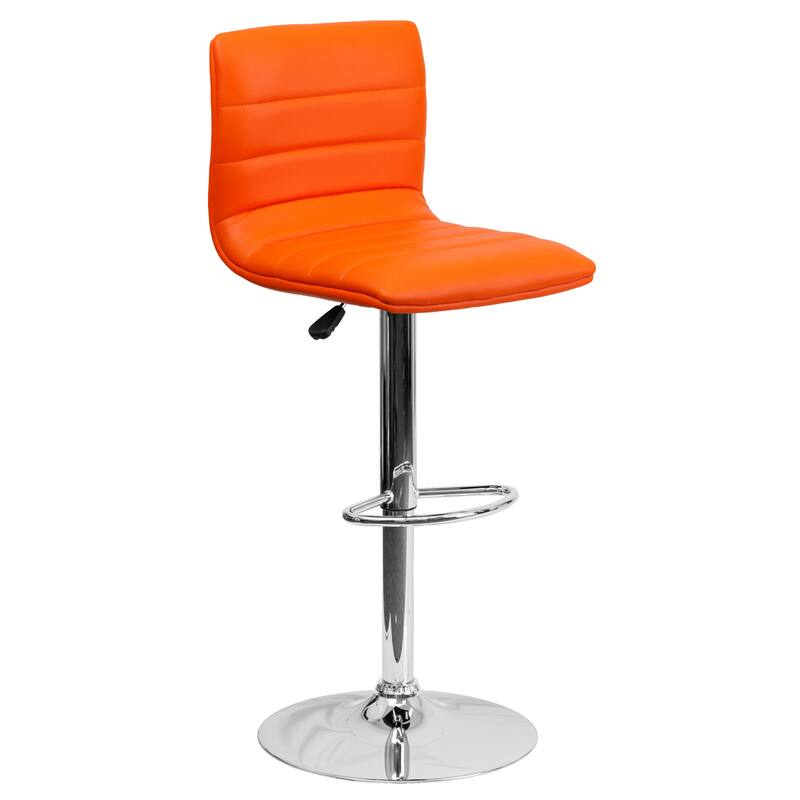 Modern Vinyl Stitch Back Adjustable Height Barstool - 16"W x 19"D x 35" - 44"H