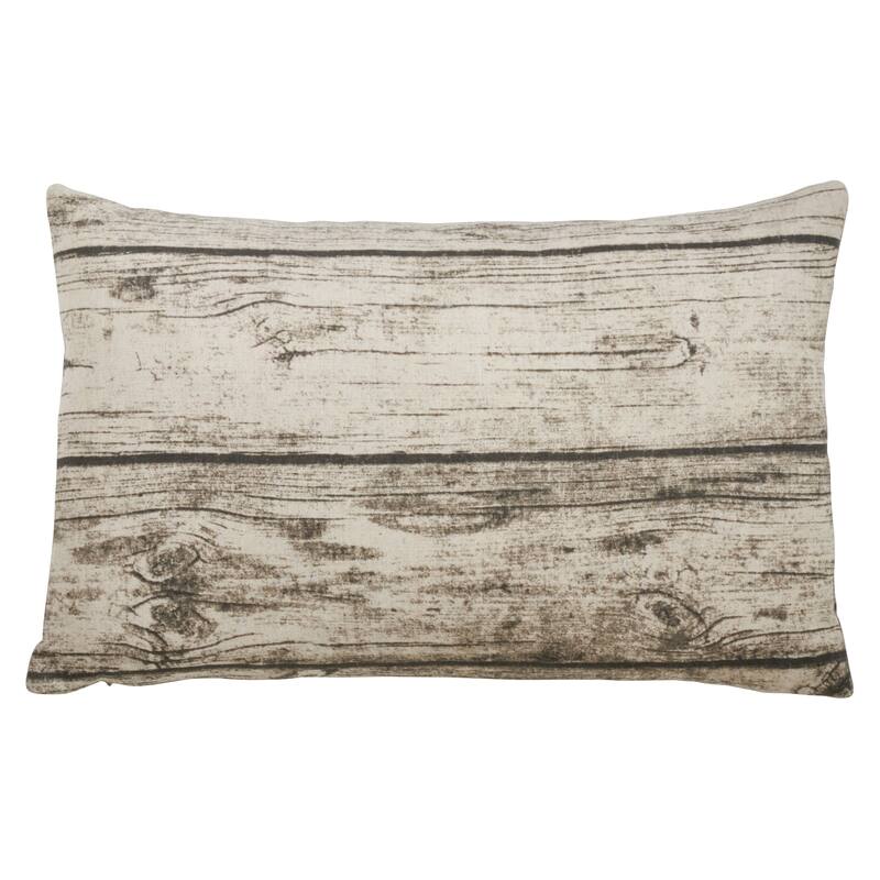Woodgrain Print Throw Pillow - 13"x20" - Feather Down