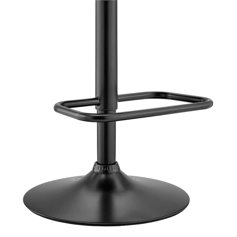 Leland Adjustable Faux Leather and Metal Bar Stool