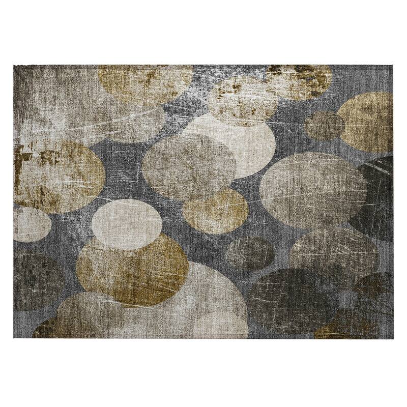 Vana Modern Art-Inspired Weather Resistant Blended Style Runner Outdoor Rug