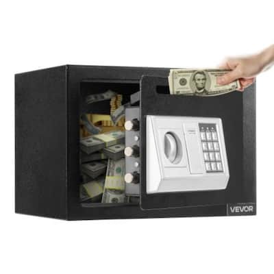 Black Steel 0.6 cu.ft Drop Slot Safe with PIN Code and Alarm