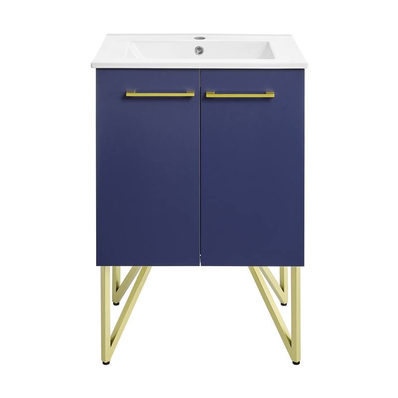 Swiss Madison SM-BV22 Annecy 24" Free Standing Single Basin Vanity Set - Navy Blue - Navy Blue - Painted