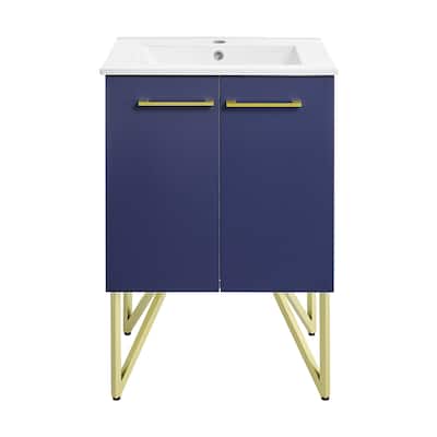 Swiss Madison SM-BV22 Annecy 24" Free Standing Single Basin Vanity Set - Navy Blue