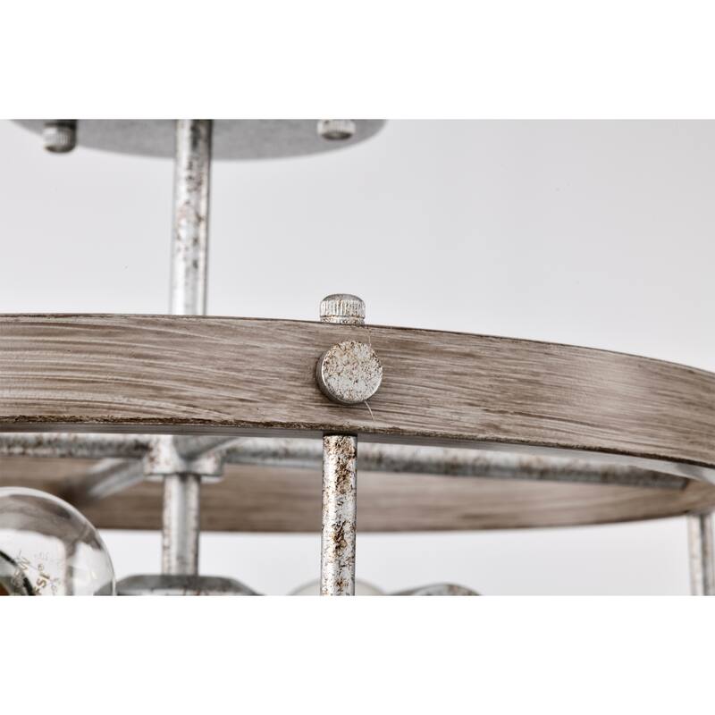 Salaree 15 Inch Antique Cage Semi Flush Mount with 2 Light