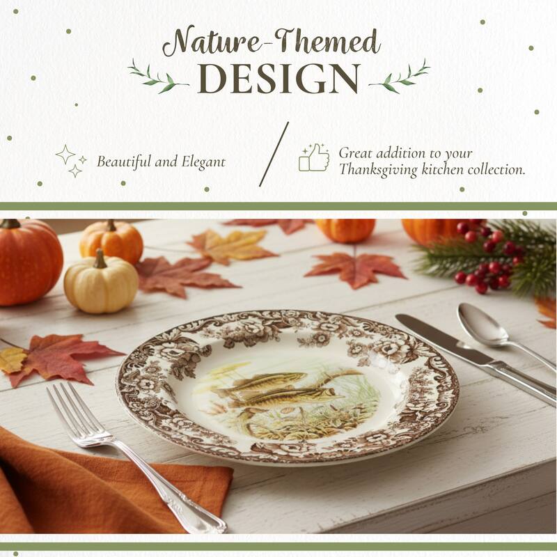 Spode Woodland Fish Motif Salad Plate