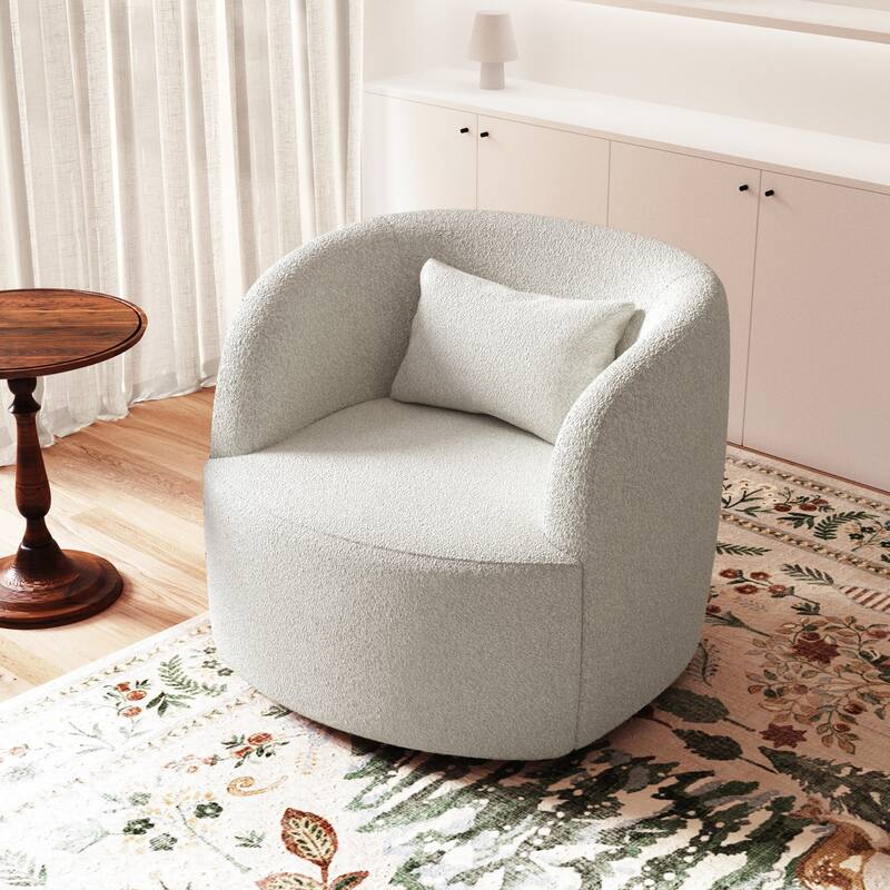 Modern 360-degree Rotation Teddy Barrel Chairs