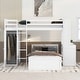 preview thumbnail 4 of 17, Multifunctional Design Loft Bed with Ladder, Wardrobe, Desk and Bookshelves, Full size, White