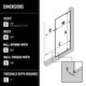 preview thumbnail 2 of 8, VIGO Zenith 34" W x 74" H Frameless Fixed Shower Screen in Stainless Steel