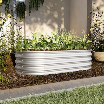 2Pcs 4x2x1ft Raised Garden Bed Kit, Galvanized Planter Raised Garden Beds for Outdoor for Vegetables,Flowers &Herbs