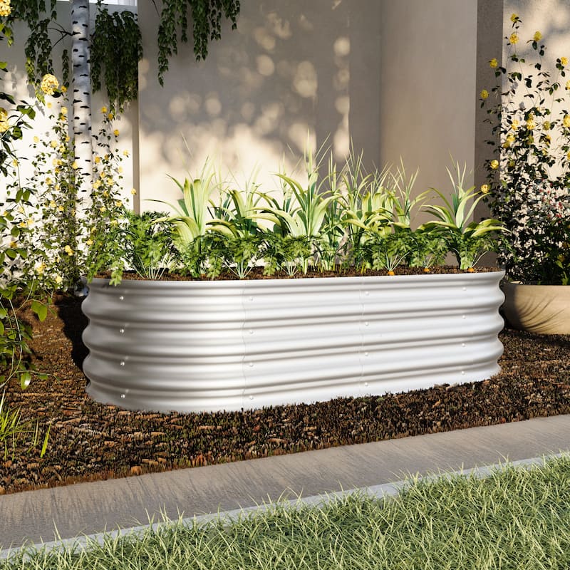 4x2x1ft Raised Garden Bed Kit, Galvanized Planter Raised Garden Beds, Heavy Duty, Rust-Resistant, Easy Assembly