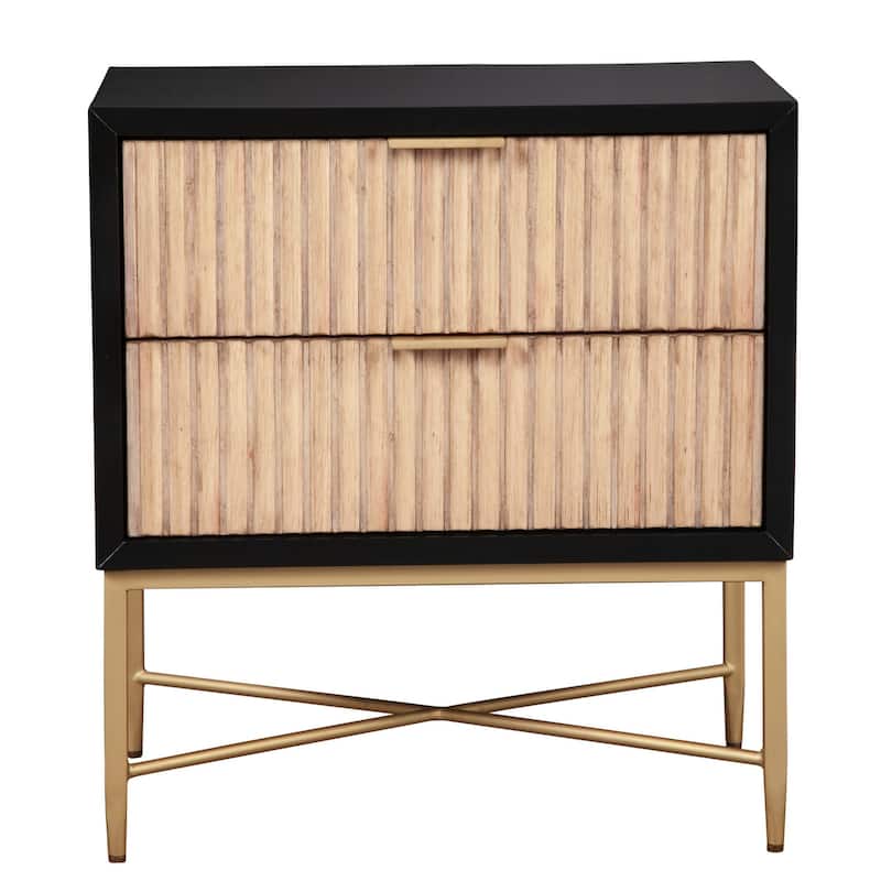 Origins by Alpine Larsen 2 Drawer Wood Nightstand