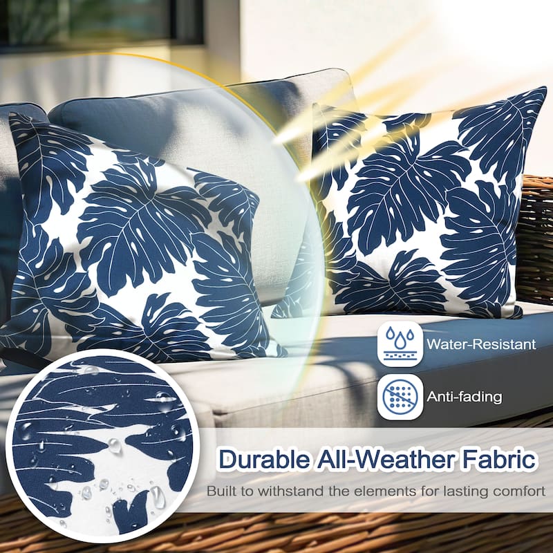 Outdoor Patio Water-Resistant Throw Pillows Set of 2
