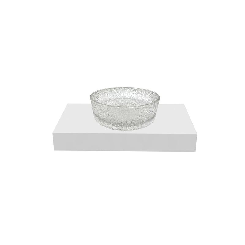 Stadium 16" & 14" Round Decorative Crystal Vessel Sinks With White Base