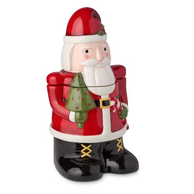 Certifed International Nutcracker Parade 3-D Santa Cookie Jar - 6.25"W x 7.5"D x 11.75"H