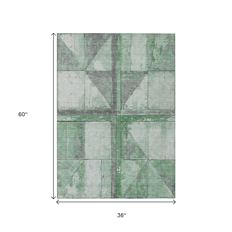 HomeRoots Geometric Transitional Rectangle Outdoor Rug