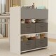 preview thumbnail 7 of 15, Qaba Kids Desk and Chair Set with Paper Roll, Kids Art Table and Chairs Set with Storage Shelves, Activity Craft Table