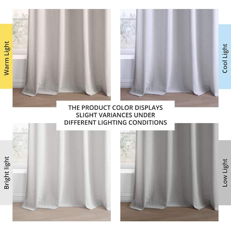 Exclusive Fabrics Basic Faux Linen Curtain Pair - 2 Panels - Light Filtering Grommet Curtains