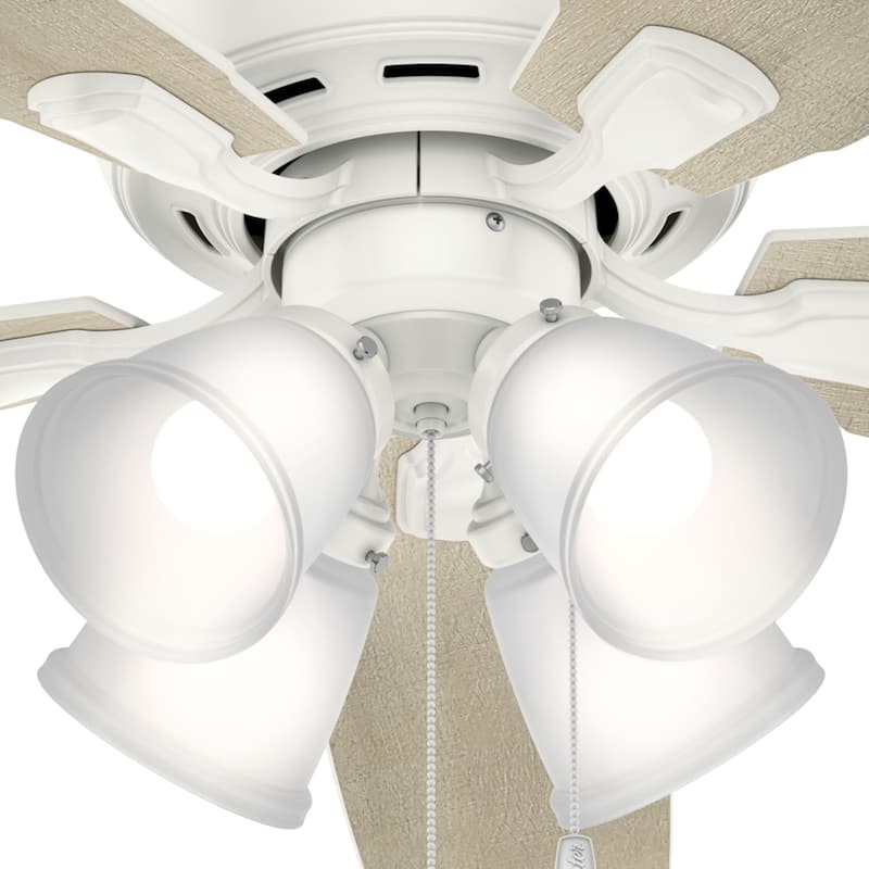 Hunter 52' Amberlin Ceiling Fan with LED Light Kit, Pull Chains - Farmhouse, Transitional, Rustic