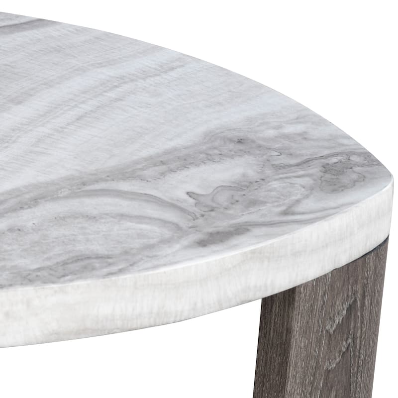 Furniture of America Elric Modern Grey and Brown Wooden Triangular End Table