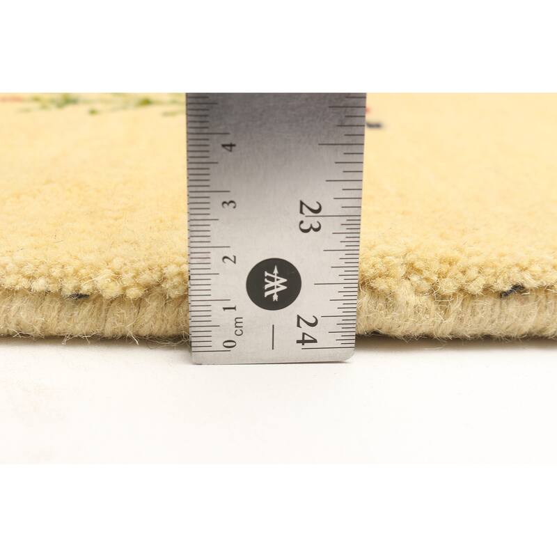 ECARPETGALLERY Hand Loomed Kashkuli Gabbeh Cream Wool Rug - 4'0 x 5'8