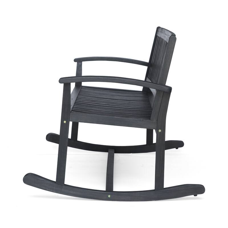 Double Outdoor Acacia Wood Rocking Chair with Armrests