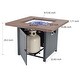 preview thumbnail 9 of 8, PHI VILLA 5-Piece Gas Fire Pit Table Patio Dining Set 28" Gas Fire Pit Table & Rattan High-back Dining Chairs