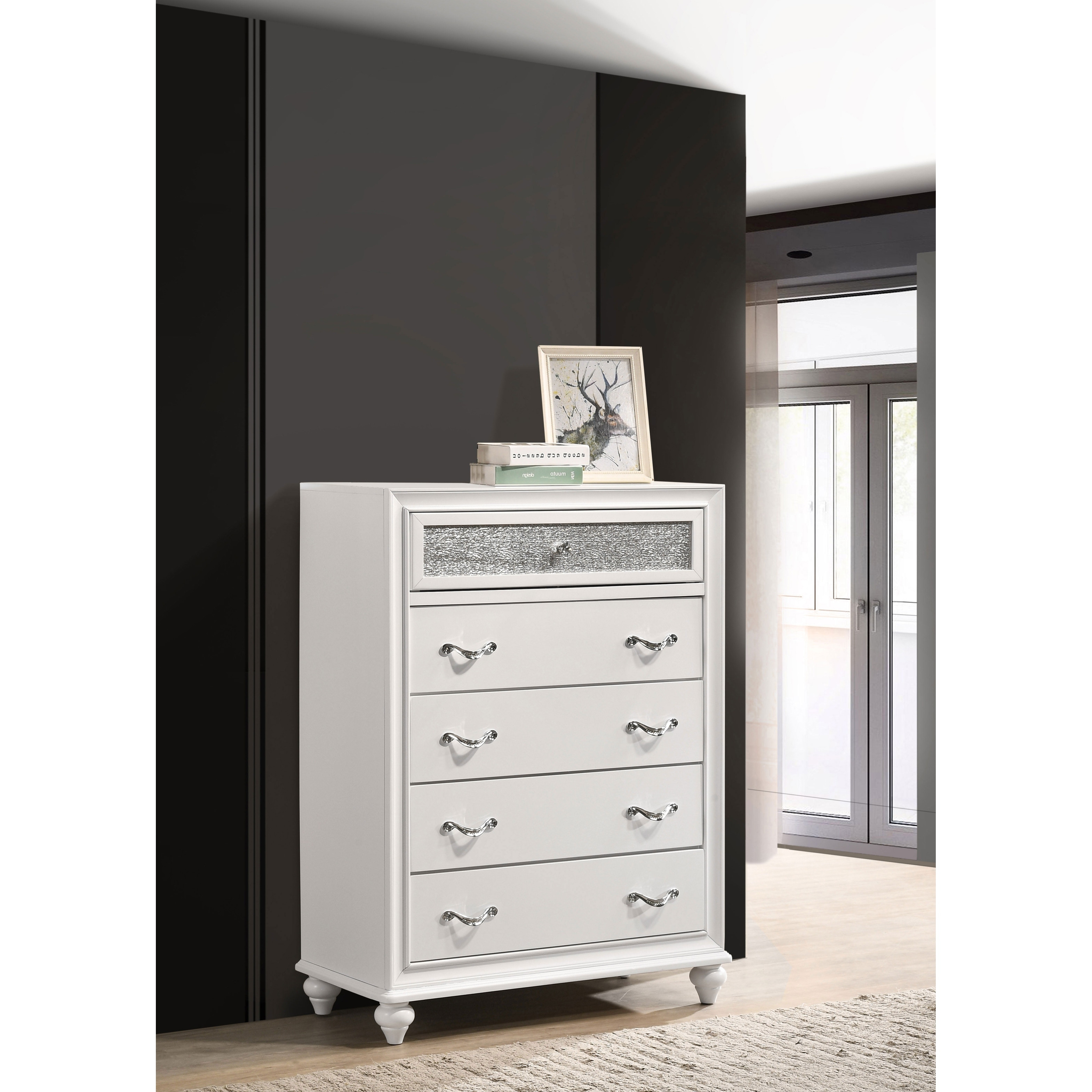 Barzini 5-drawer Bedroom Chest White