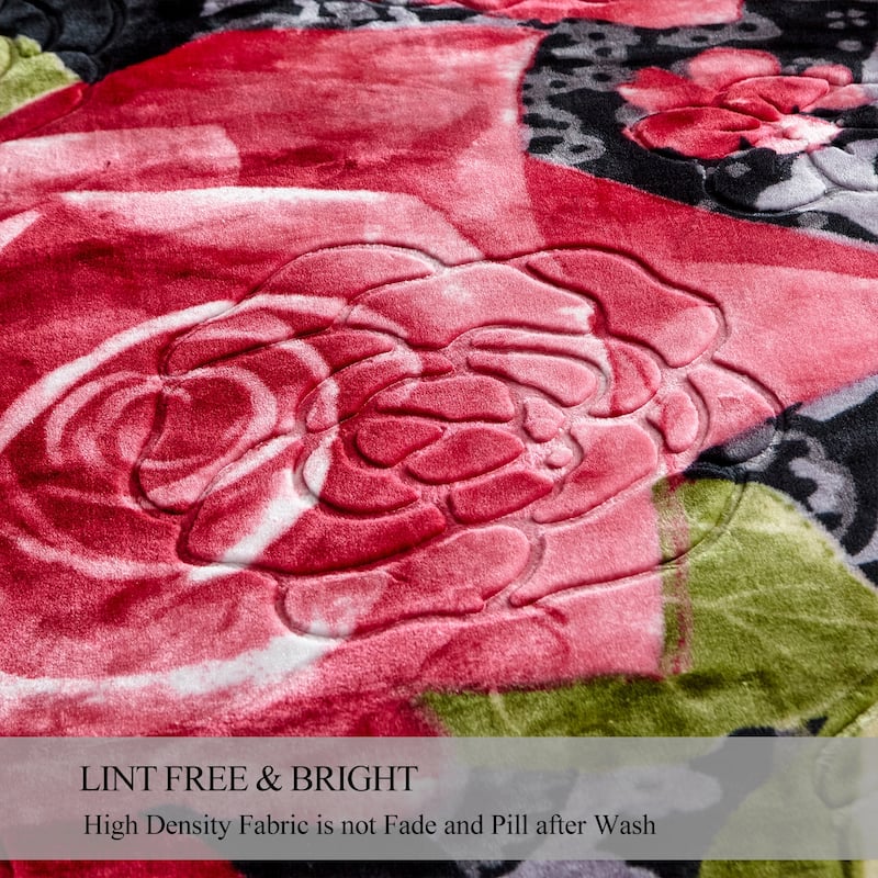 Luxury Heavy Thick Plush Blanket 2 Ply A&B Disign For Winter 79"x91" 9 lbs