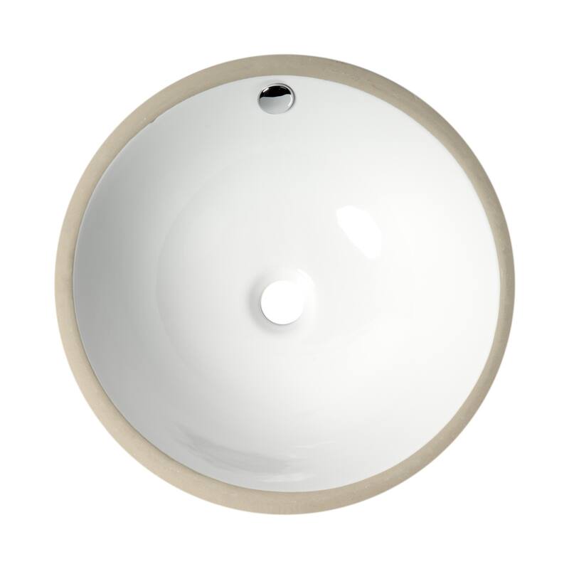 ALFI brand White 17" Round Undermount Ceramic Sink