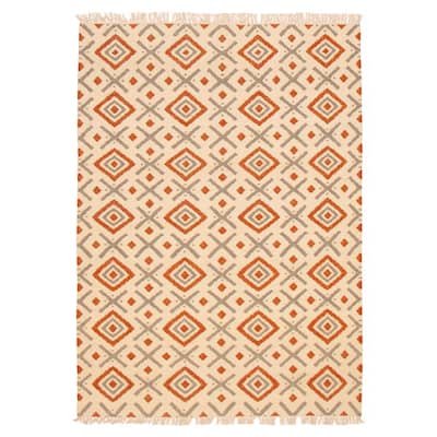 Ankara FW Cream Kilim 5'3" x 7'6" - 5'3 x 7'6