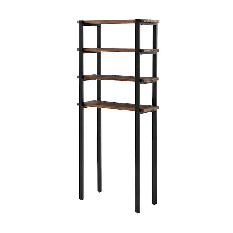 Carbon Loft Lawrence 64" Over the Toilet 4-Shelf Bath Storage Brown
