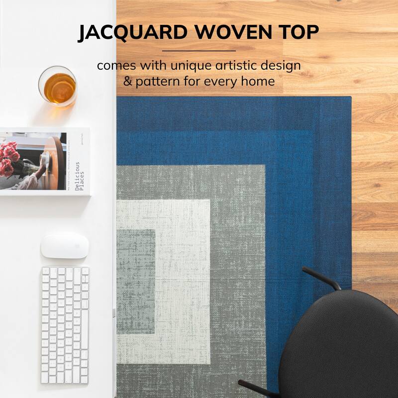 Jani 36"x48" Rug'd Chair Mat-Rug Style Office Chairmat for Carpet & Hard Floors| 0.25" Thick |Non-Slip, Foldable Desk Chair Mat
