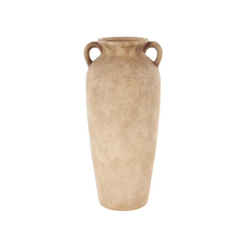 Ceramic Antique Style Textured Vase with Handles - Copper or White - Roche River Decor