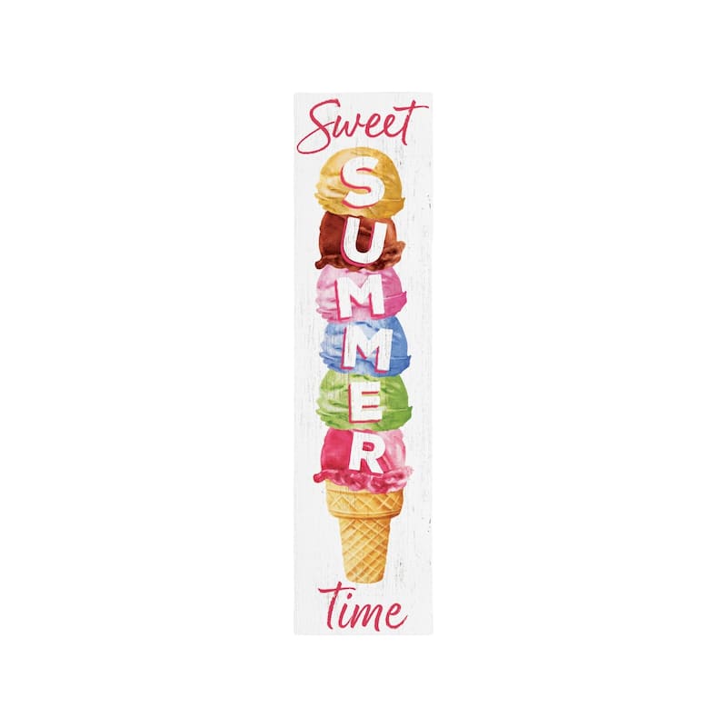 HomeRoots 36" Pink White And Yellow Solid Wood Sweet Summer Porch Sign
