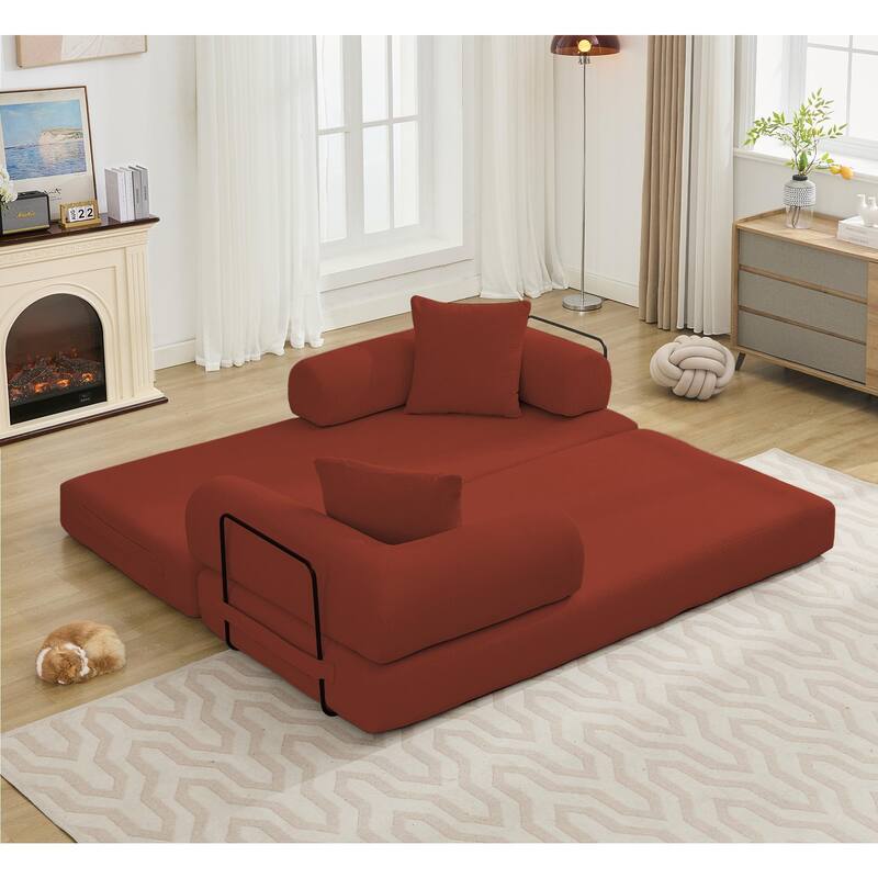 Folding Convertible Sleeper Sofa Bed with Modular Design Perfect for Living Room and Guest Space