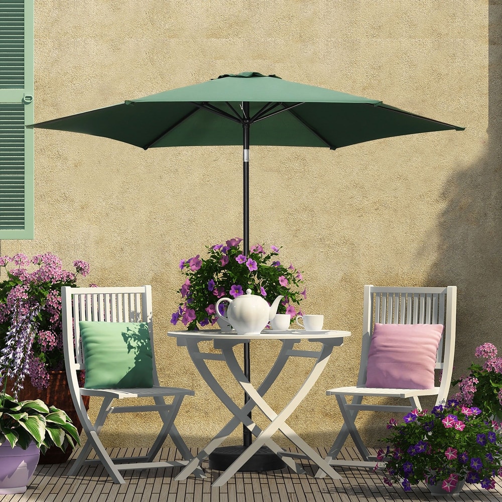 Autlaycil 9ft Patio umbrella With Base And Push-Button Tilt & Crank