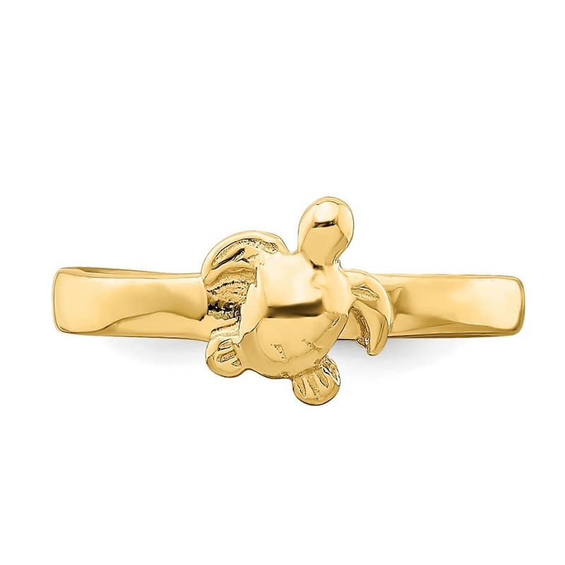Curata 14 karat Yellow Gold Adjustable Sea Turtle Toe Ring