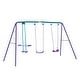 preview thumbnail 2 of 12, Outsunny Outdoor Swing Set for Backyard with 2-Person Swing and 2 Swings, Playground Equipment Outdoor Playset