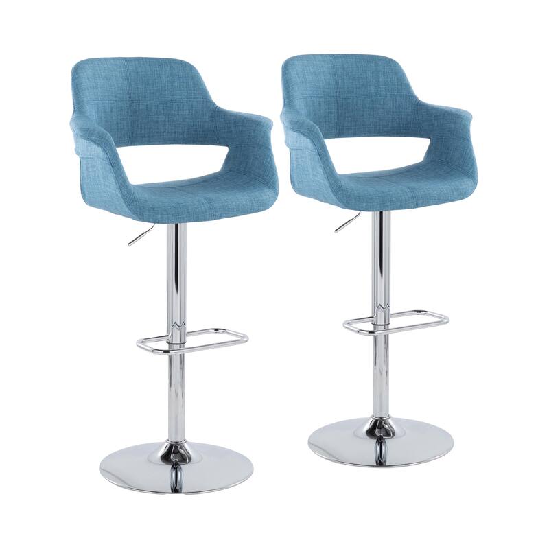 Lumisource Barstool with Swivel in Black and Charcoal, Set of 2 - 19"Lx23.5"Wx39-47.5"H