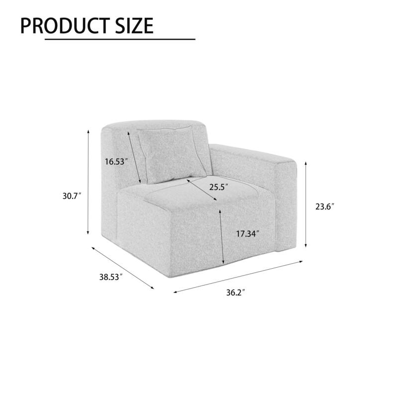 No Assembly Couch Outdoor Patio Modular Sofa with Coffee Table