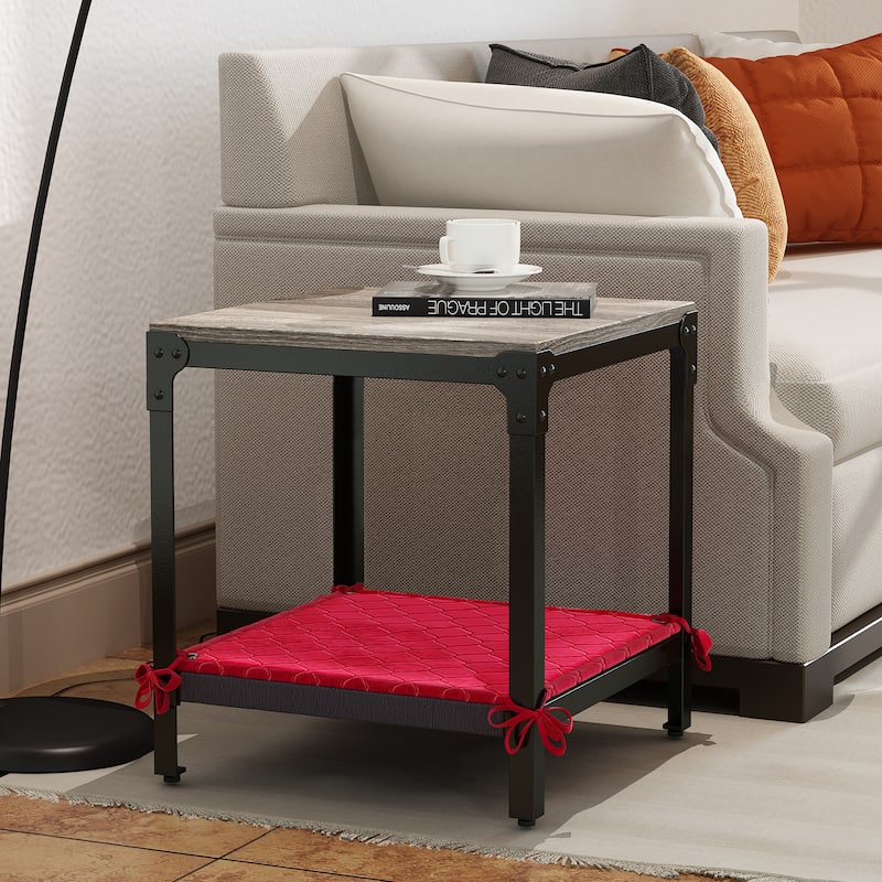 Corvus Belmont Square Modern Wood Side Table with Storage